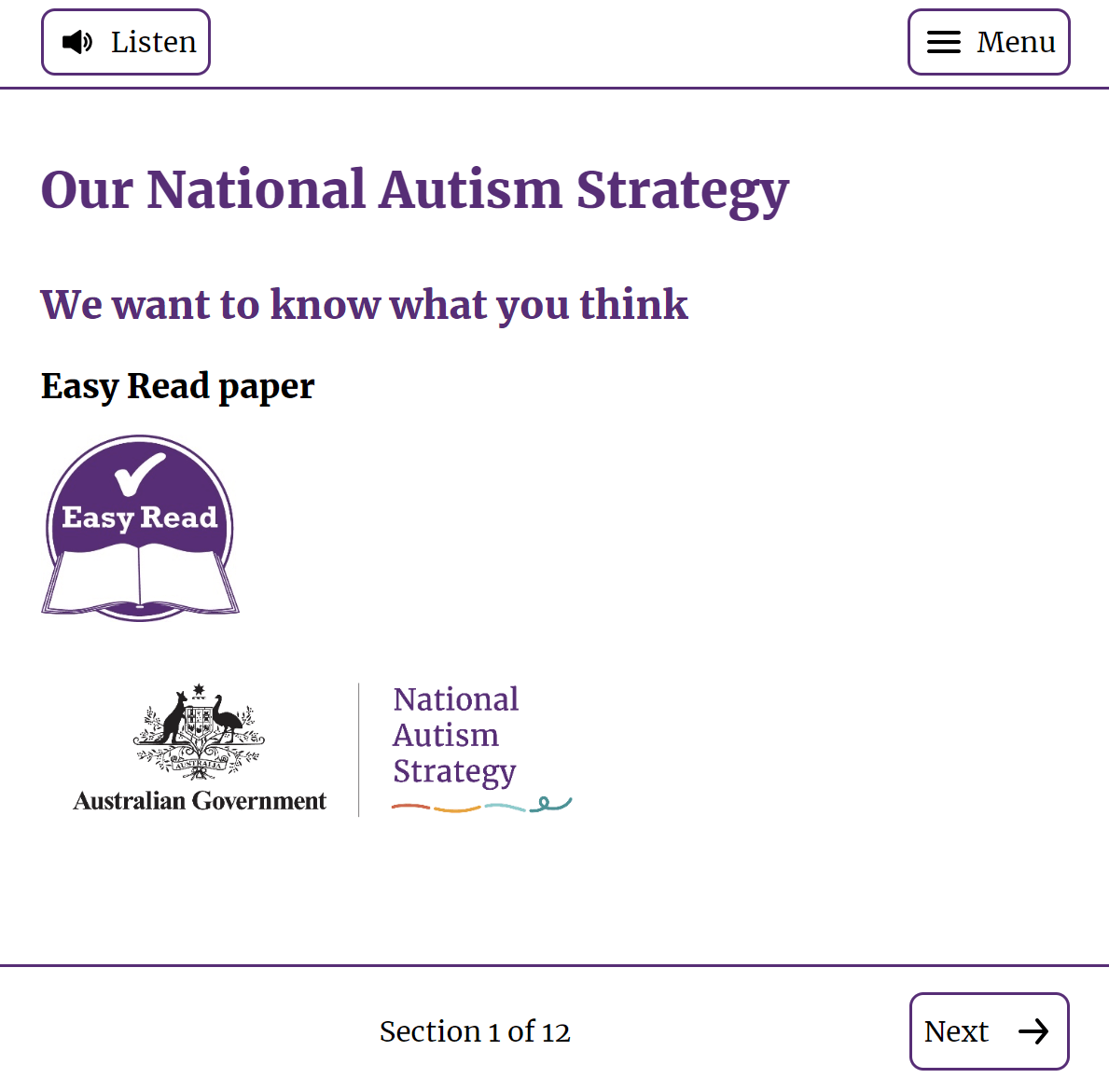 [Australie] « Our National Autism Strategy – We want to know what you think » (Australian Government)