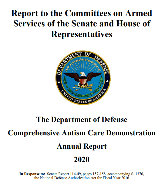 [Etats Unis d’Amérique] ‘Comprehensive Autism Care Demonstration Annual Report’ (Department of Defense, 2020)