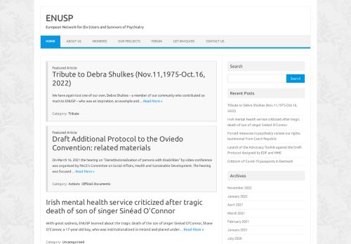 [—Europe—] European Network for (Ex-)Users and Survivors of Psychiatry (ENUSP)