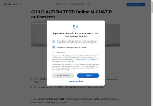 CHILD AUTISM TEST: Online M-CHAT-R autism test