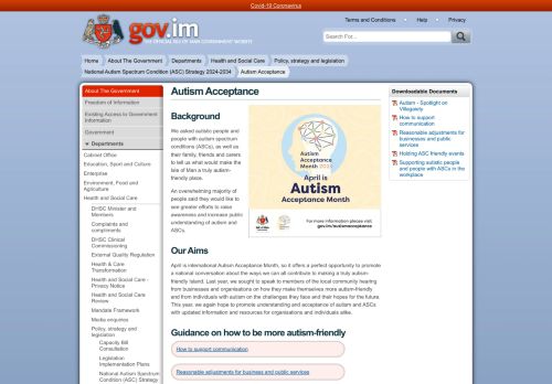[Ile de Man] « Autism Acceptance » (Gov.im)