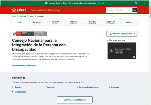 [Pérou] Consejo Nacional para la Integración de la Persona con Discapacidad