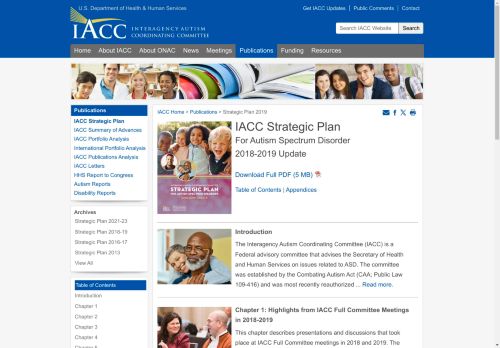 IACC Strategic Plan For Autism Spectrum Disorder