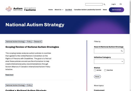 [Canada] (informations sur la préparation d’une Stratégie Nationale pour l’Autisme)