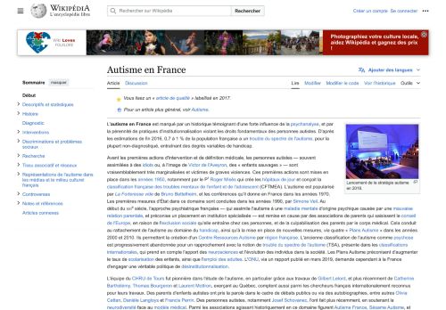 [France] Wikipédia ‘Autisme en France’