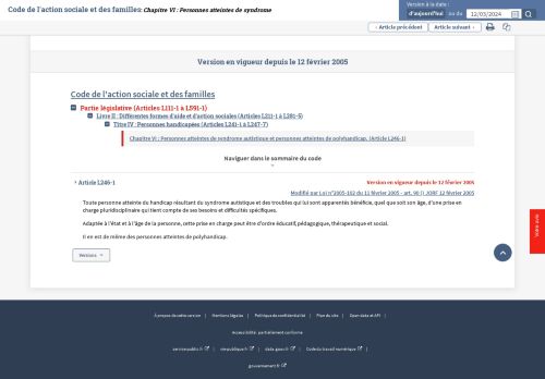 [France] Article L246-1 du Code de l’Action Sociale et des Familles (1996, 2005)