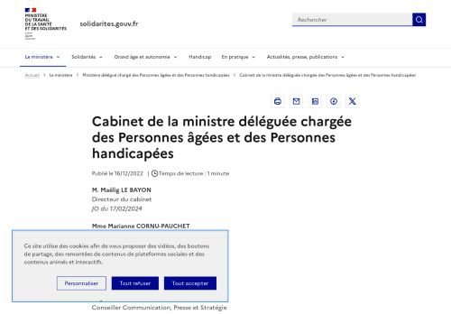 [France] Cabinet de la Ministre Déléguée chargée des Personnes Handicapées